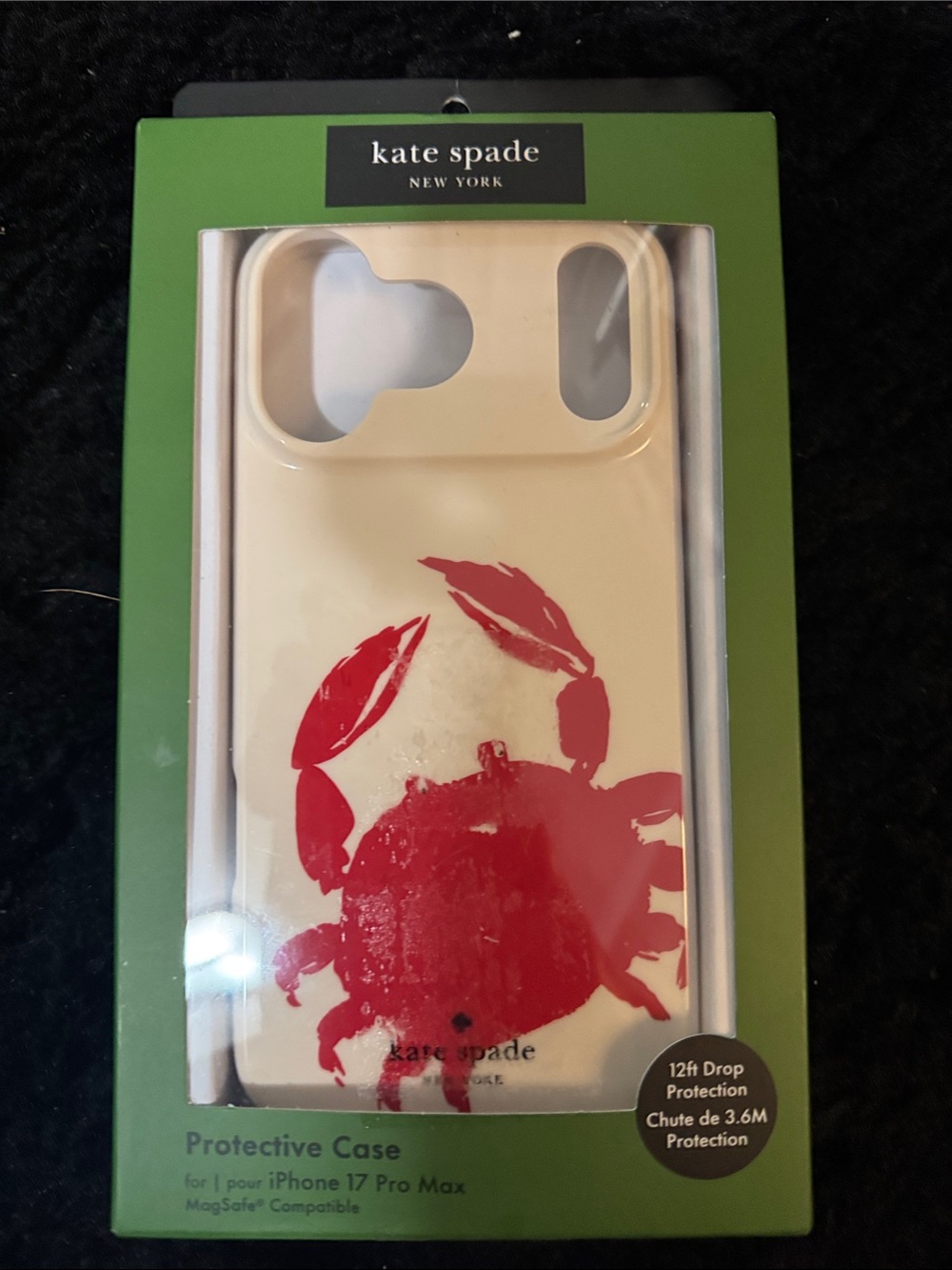 kate spade Cream iPhone 17 Pro Max Case with Red Crab